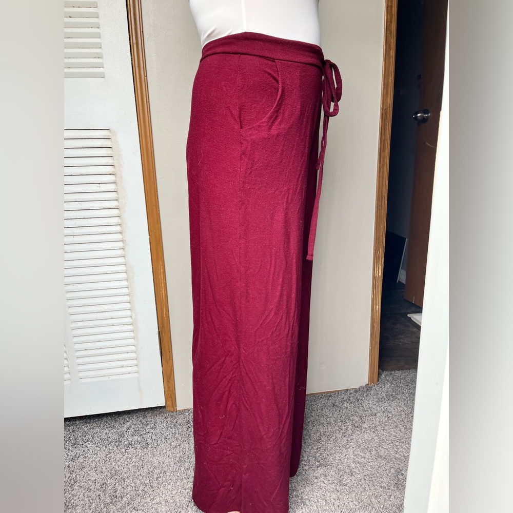 Draped Maroon Pants